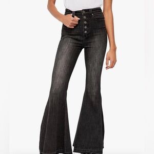 We The Free Button Down Flare Jeans